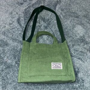 Niction Grass Green Corduroy Cross Body Satchel